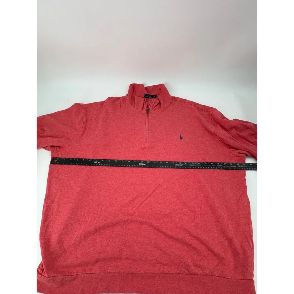 Polo Ralph Lauren Pullover Mens 3XLT 1/4‎ Zip Sweater Red Heather Cotton Blend